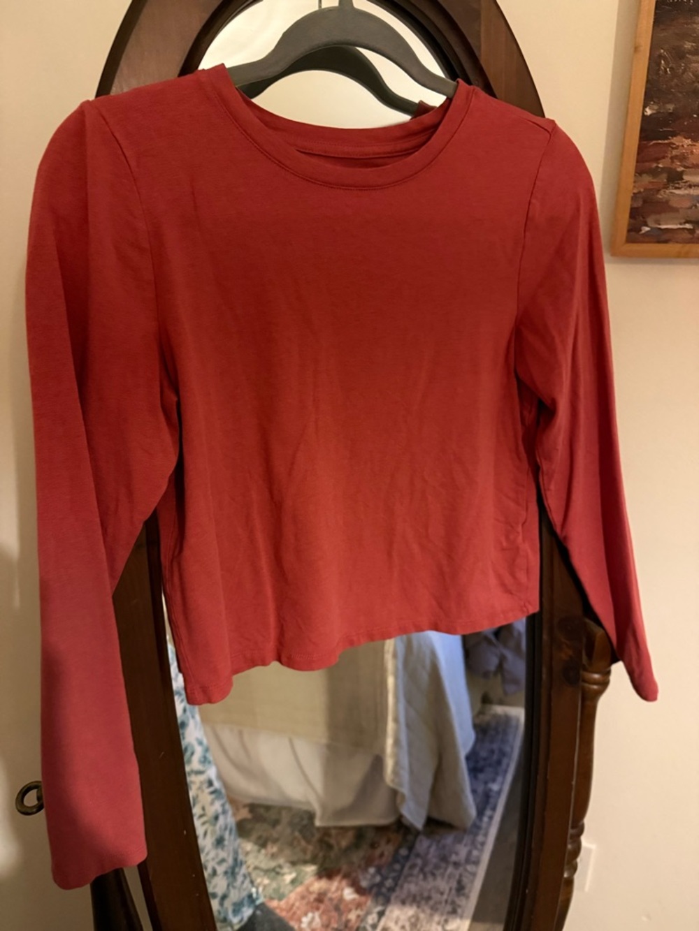 Old Navy Long Sleeve Crew Tee in Brick Red